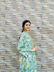 2 Piece Embroidred Cotton/Viscose  Printed  Suit