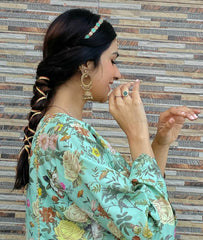 2 Piece Embroidred Cotton/Viscose  Printed  Suit