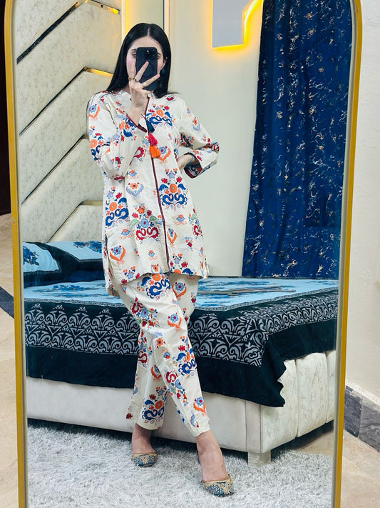 2 Piece Cotton Printed Co- Ord Set