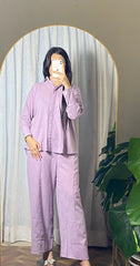 Garment Dyed Cotton Lavender Co-Ord Set