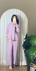 Garment Dyed Cotton Lavender Co-Ord Set