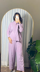 Garment Dyed Cotton Lavender Co-Ord Set