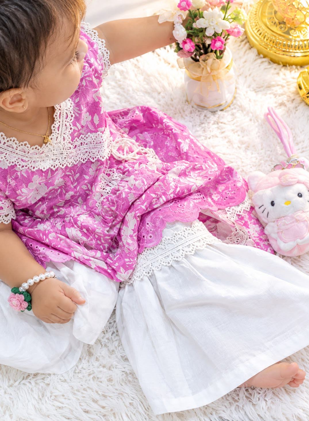 Girls’ Premium Cotton Embroidered 2-Piece Set