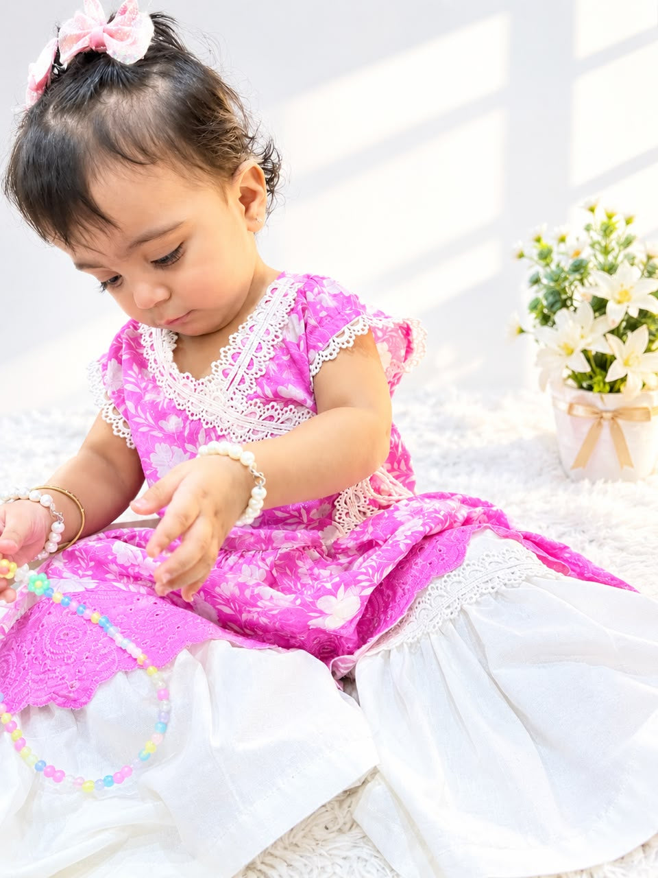 Girls’ Premium Cotton Embroidered 2-Piece Set