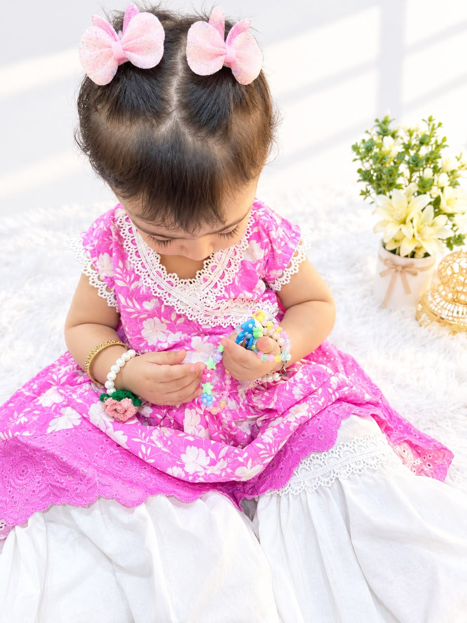 Girls’ Premium Cotton Embroidered 2-Piece Set