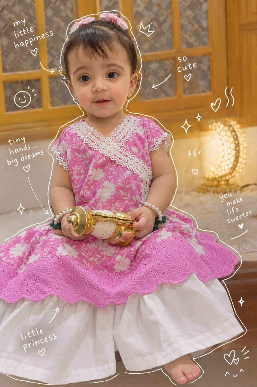 Girls’ Premium Cotton Embroidered 2-Piece Set