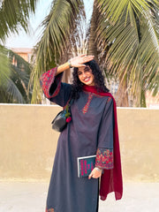 Embroidered  2-Piece Cotton Textured Kurta Set