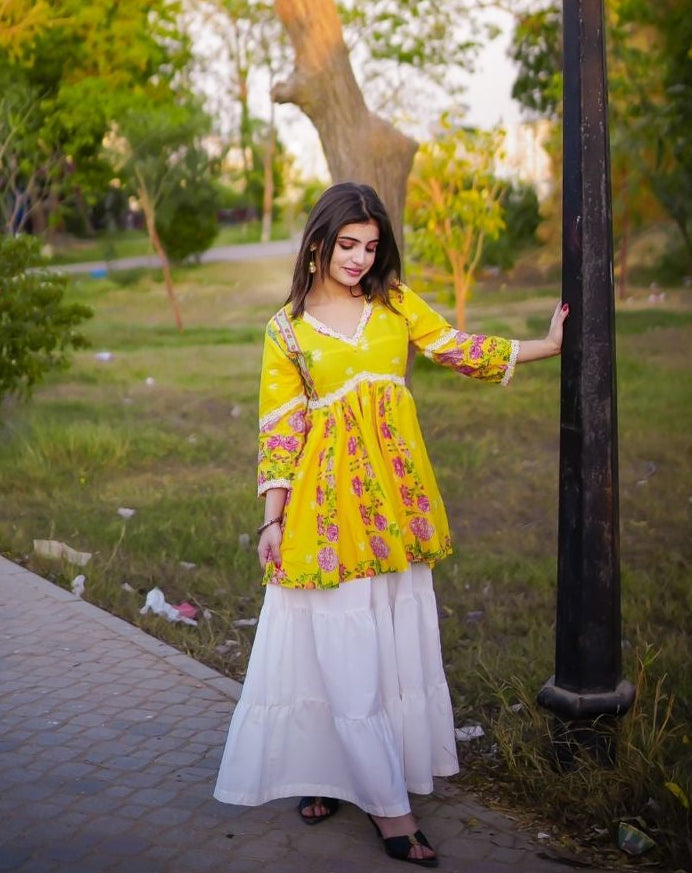 Floral Printed Lawn Shirt