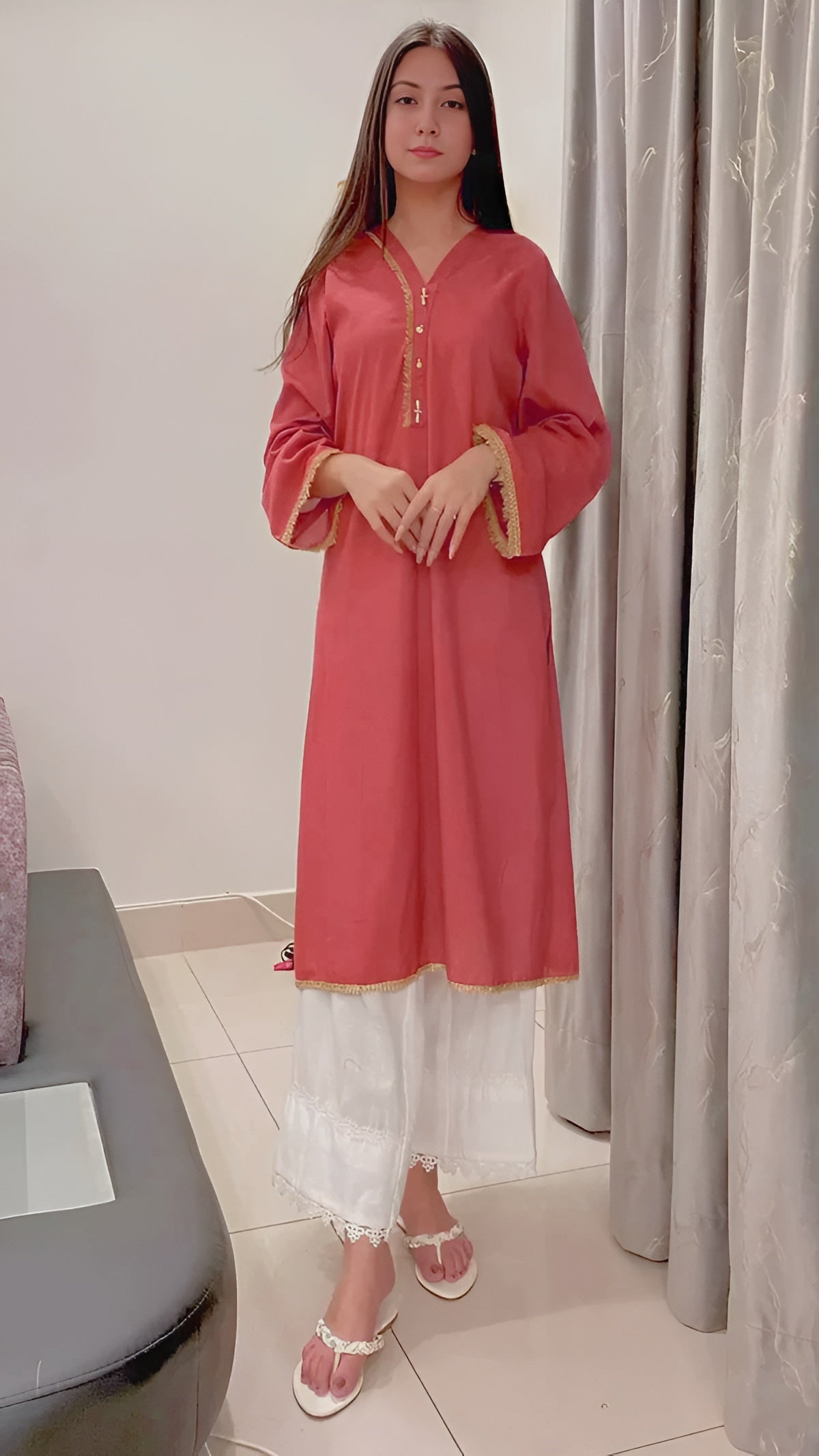 Sleek & Breathable Cotton Fabric Kurti  1 Piece