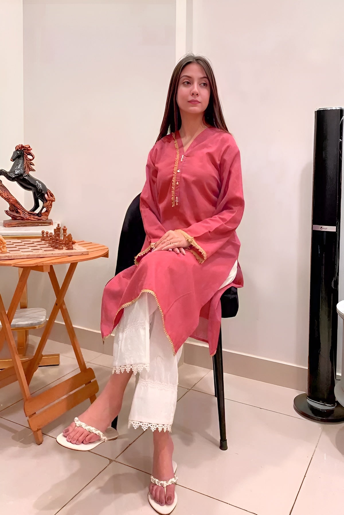 Sleek & Breathable Cotton Fabric Kurti  1 Piece