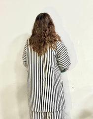 Striped Colorblock Cotton 2-Piece Suit