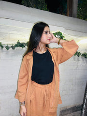 Solid Cotton Co-Ord Set - Garment Dyed