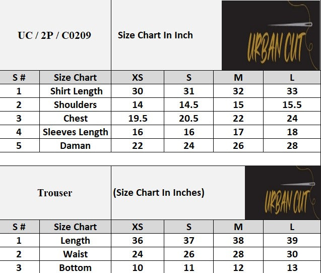 Product Size Chart