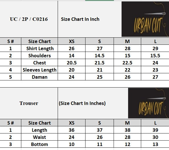 Product Size Chart