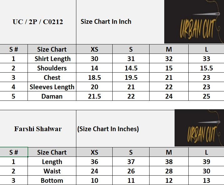 Product Size Chart