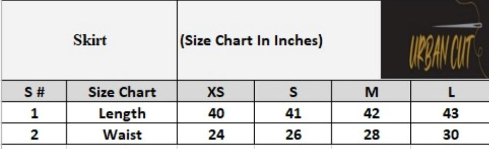 Product Size Chart