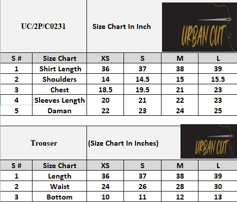 Product Size Chart
