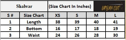 Product Size Chart