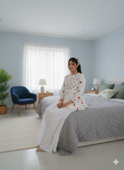 White Cotton Maxi Skirt for Women – Elegant Tiered Long Skirt