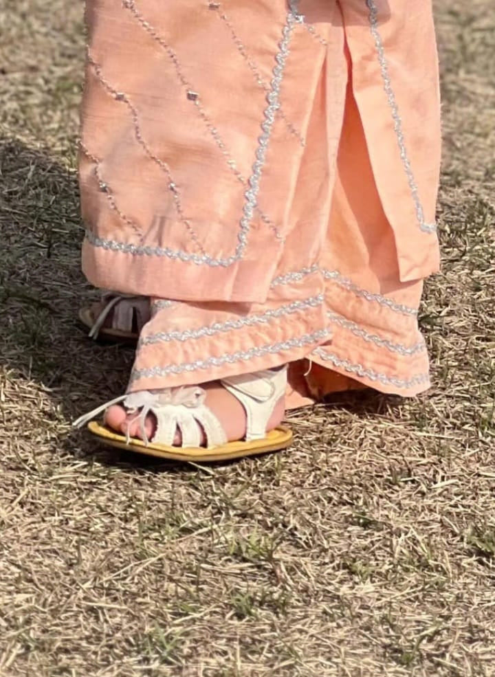 Girls Raw Silk 2Pcs Delicate-Peach