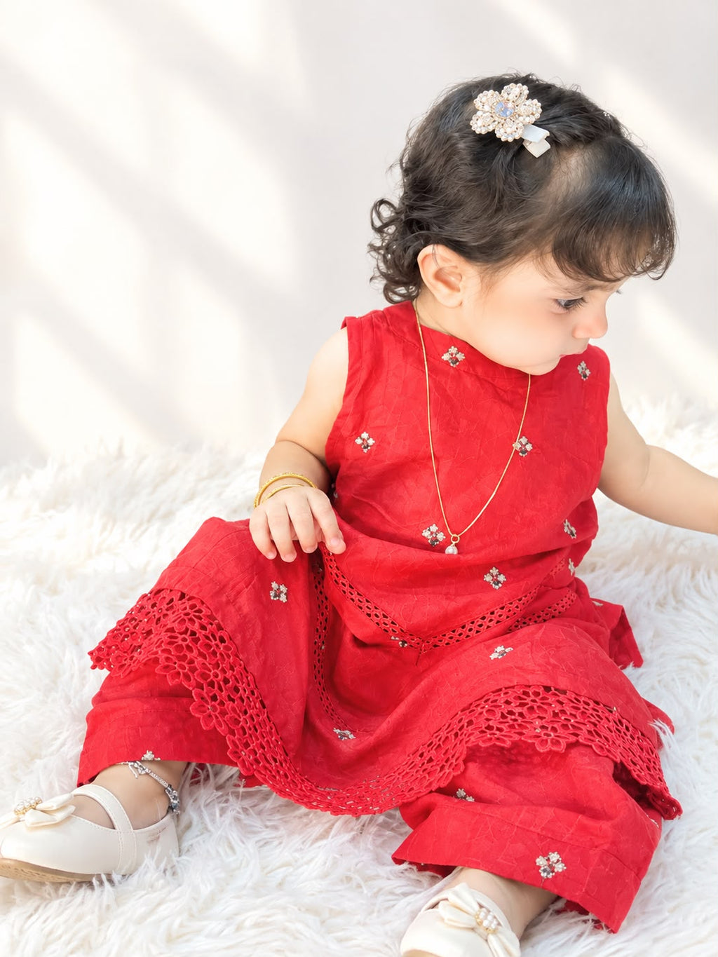 Cotton Embroidered 2-Piece Traditional Dress Set