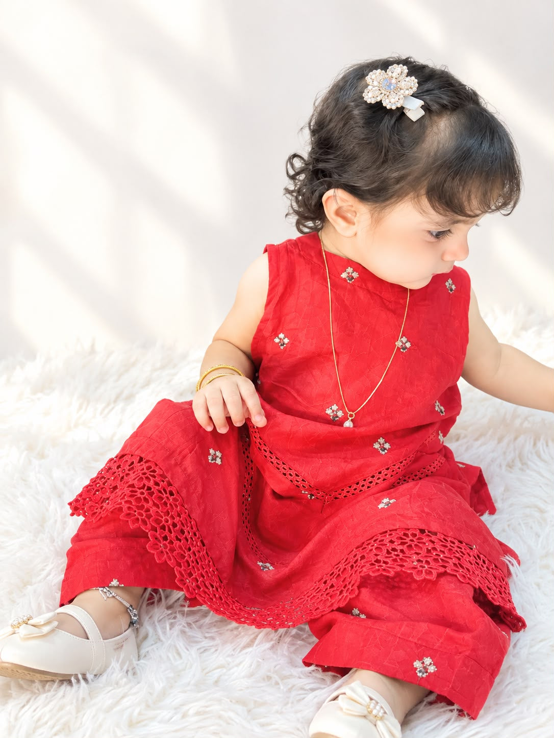 Cotton Embroidered 2-Piece Traditional Dress Set