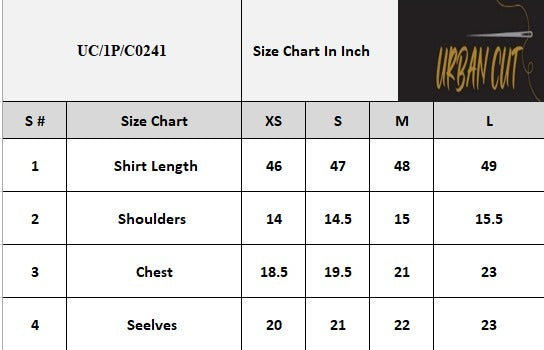 Product Size Chart