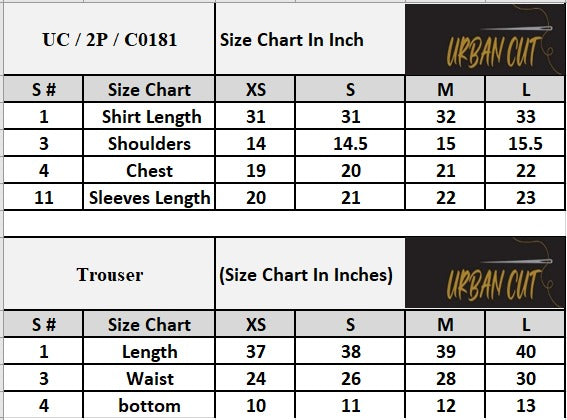 Product Size Chart
