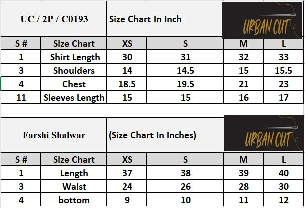Product Size Chart
