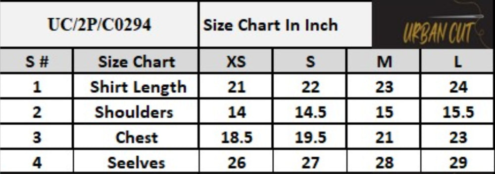 Product Size Chart