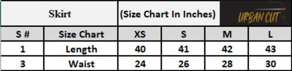 Product Size Chart