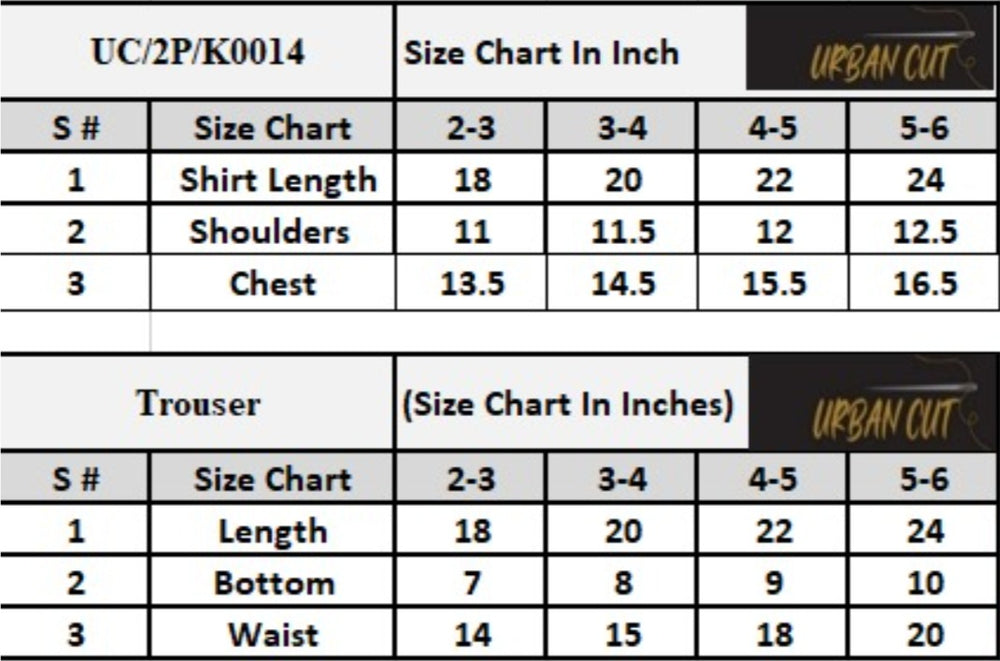 Product Size Chart