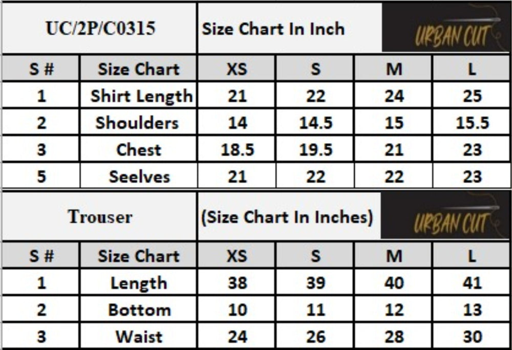 Product Size Chart