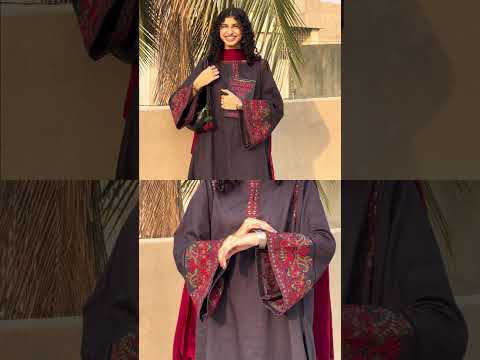 Embroidered  2-Piece Cotton Textured Kurta Set