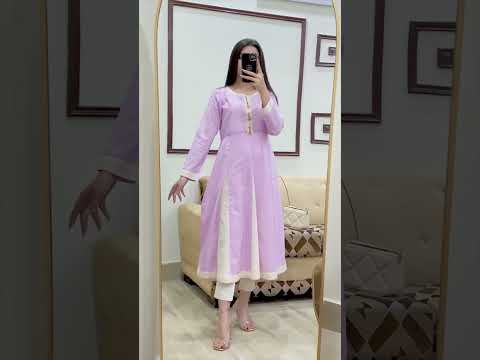 Cotton Purple Printed Patch Work Comfortable Frock 1 Piece