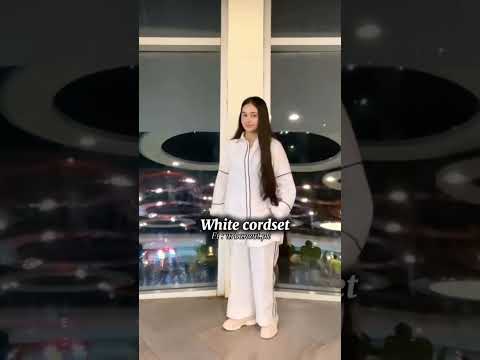 Women 2 Piece Coord Set – White with Contrast Detailing
