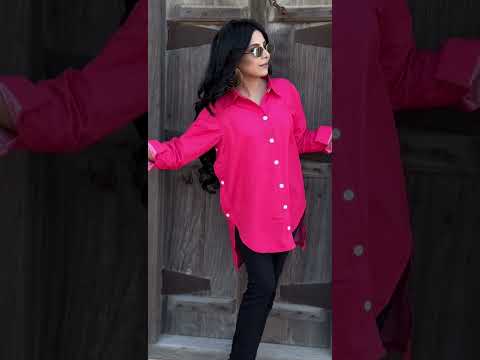 Elegant Cotton Red Stitched Shirt 1 Piece