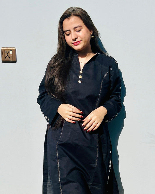 2 Piece Embroidred Cotton Suit
