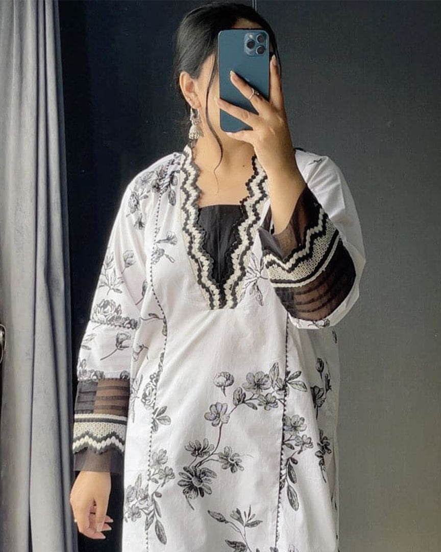 2 Piece Cotton Printed  Suit