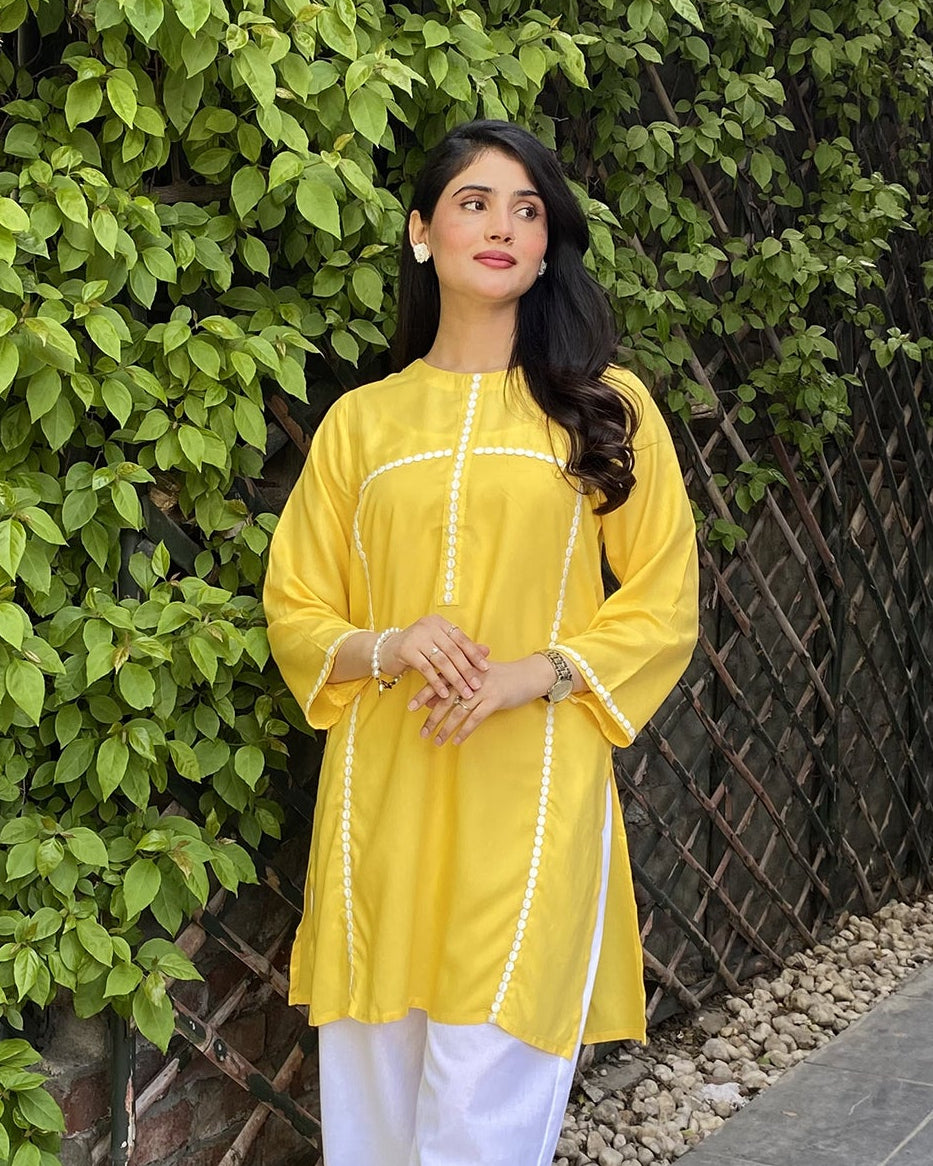 Premium Cotton Embellished Kurta 1 Piece